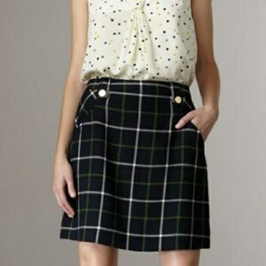 Kate Spade Fallon Skirt in Blue and Green Plaid